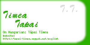 timea tapai business card