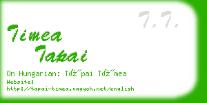 timea tapai business card